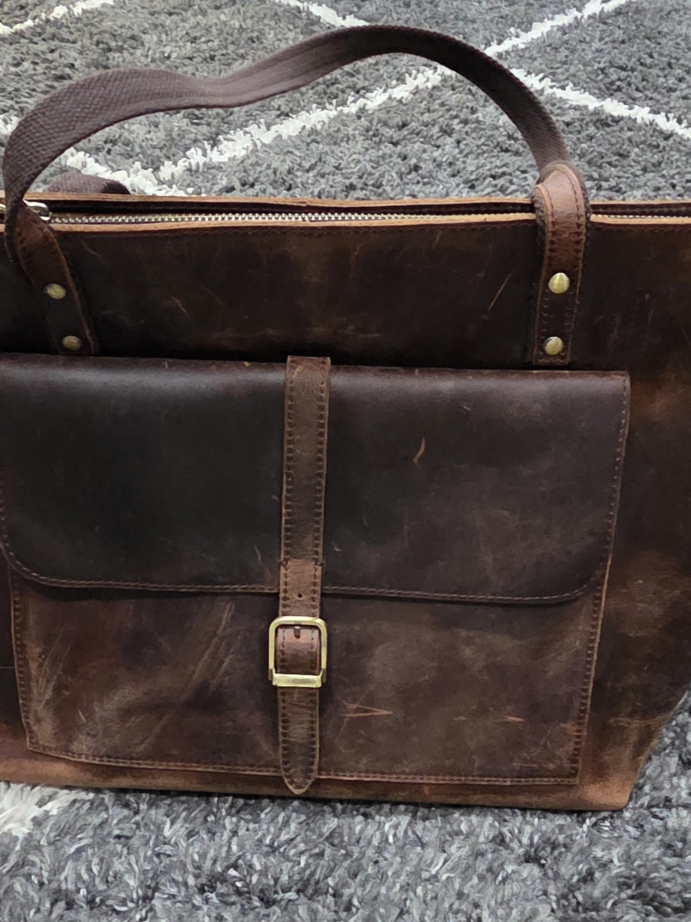 S-ZONE Women Vintage Genuine Leather Tote Bag Large Shoulder Purse Work Handbag